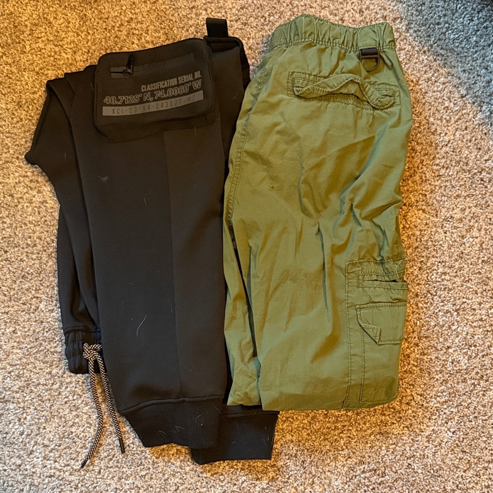 Kids' Black and Green Joggers